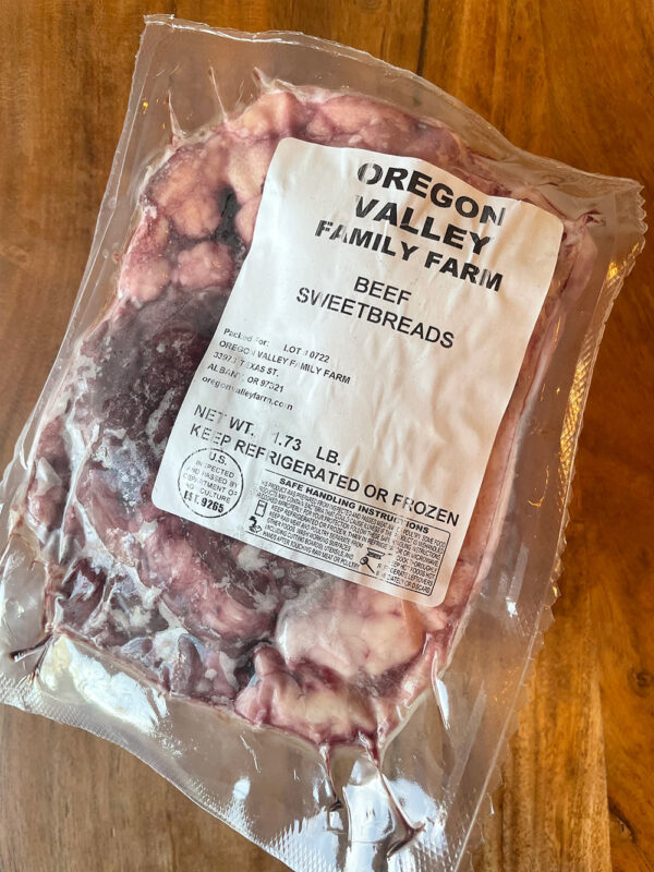 Beef Sweetbreads from Oregon Valley Farm